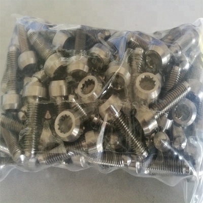 Εύκολη εγκατάσταση και ανθεκτική M7 * 24mm Titanium Split Rim Bolts για BBS DIN Standard φυσικό φινίρισμα