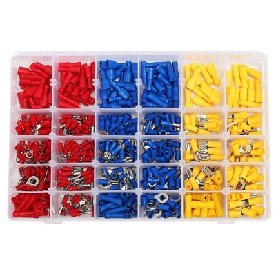 480pcs Απομονωμένα τερματικά Ηλεκτρικό συνδετήρα Crimp Butt Spade Ring Fork Τερματικό σύνολο Kit με περίπτωση για το έτος Οικουμενικό