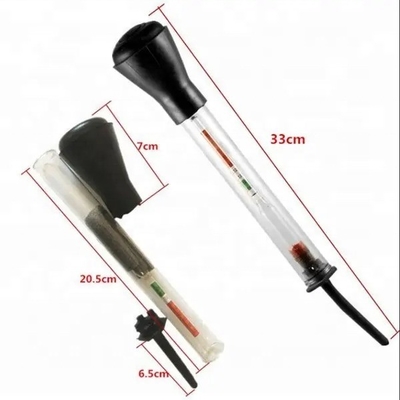 Μαύρο και κόκκινο 330mm/13&quot; γυάλινο καουτσούκ σωλήνα μήκος υδρομέτρος μπαταρίας αυτοκινήτου για ταχεία ανίχνευση ηλεκτρολύτη οξέος νερού