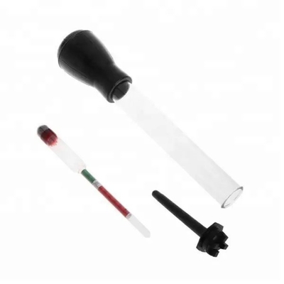 Μαύρο και κόκκινο 330mm/13&quot; γυάλινο καουτσούκ σωλήνα μήκος υδρομέτρος μπαταρίας αυτοκινήτου για ταχεία ανίχνευση ηλεκτρολύτη οξέος νερού