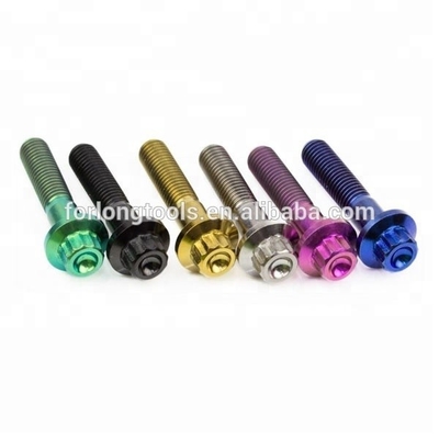 6AL-4V GR5 DIN Standard M7*32 12 Point Flange Head Titanium Split Rim Bolt για BBS και ανθεκτικό σχεδιασμό