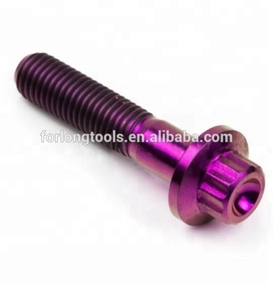 6AL-4V GR5 DIN Standard M7*32 12 Point Flange Head Titanium Split Rim Bolt για BBS και ανθεκτικό σχεδιασμό