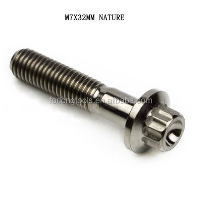 6AL-4V GR5 DIN Standard M7*32 12 Point Flange Head Titanium Split Rim Bolt για BBS και ανθεκτικό σχεδιασμό
