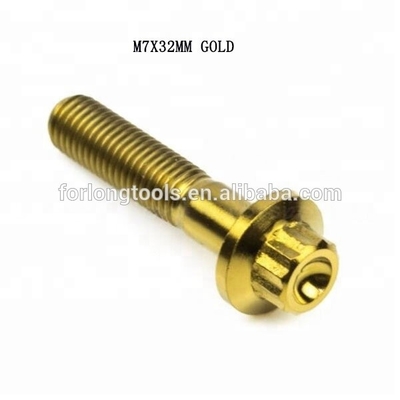 6AL-4V GR5 DIN Standard M7*32 12 Point Flange Head Titanium Split Rim Bolt για BBS και ανθεκτικό σχεδιασμό