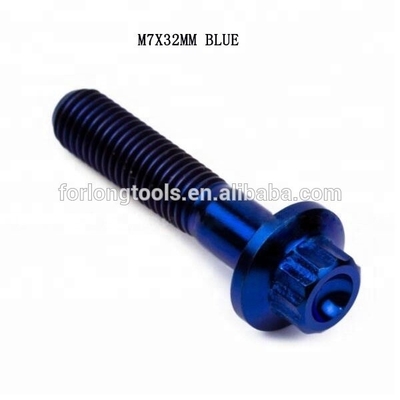 6AL-4V GR5 DIN Standard M7*32 12 Point Flange Head Titanium Split Rim Bolt για BBS και ανθεκτικό σχεδιασμό