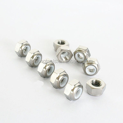 Τιτανίου κράμα M6x1.25 Hex Flange Head Lock Nuts με παγκόσμιο φινίρισμα και νάιλον Insert που πληρούν τις απαιτήσεις του DIN Standard