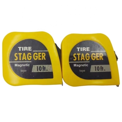 Προσαρμοσμένο λογότυπο Steel Racing Tire Stagger Tape Μέτρο 10 ποδιών * 1/4 ιντσών Χάλυβα υλικό λεπίδας Μαγνητικά εργαλεία Κίτρινο για όφελος