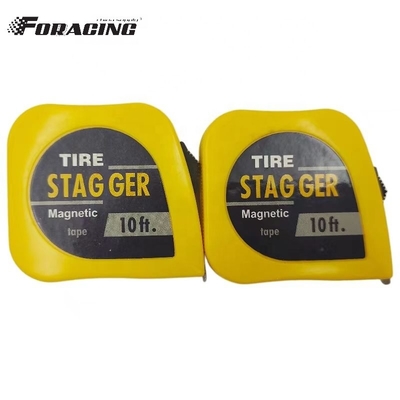 10 FT Steel Blade Racing Tire Stagger Tape Measure με μαγνητική πλάτη και χρωματοποιημένο τελικό Custom Logo
