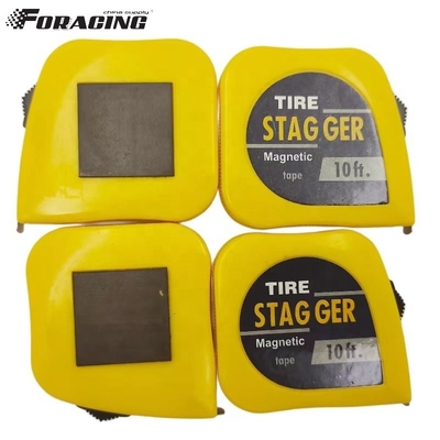 10 FT Steel Blade Racing Tire Stagger Tape Measure με μαγνητική πλάτη και χρωματοποιημένο τελικό Custom Logo