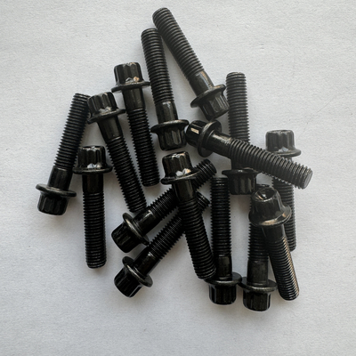 DIN Standard Silver Finish M7x 32MM LENGTH Steel 12 PT Σφραγίδες κεφαλής φλάντζας σε μαύρο για εφαρμογές της αυτοκινητοβιομηχανίας