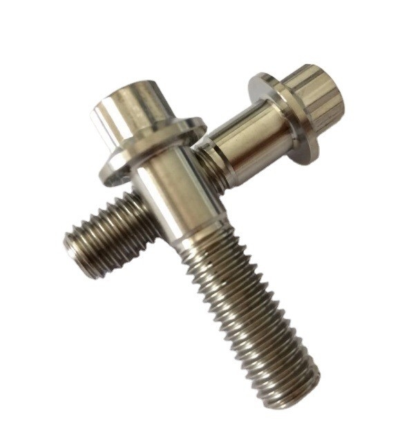 Φυσικό φινίρισμα GR5 Τιτανίου M8 x1.25x 32MM 12 σημεία φλάντζης βρόγχος για χημικές εγκαταστάσεις