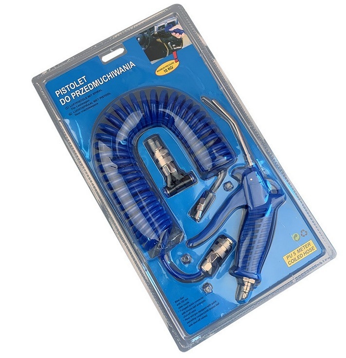 Προσαρμοσμένη υποστήριξη ODM 5m Hose Pneumatic Cleaning Gun Set Polyurethane TPU Handle No-Load Speed N/M για επαγγελματική σκόνη